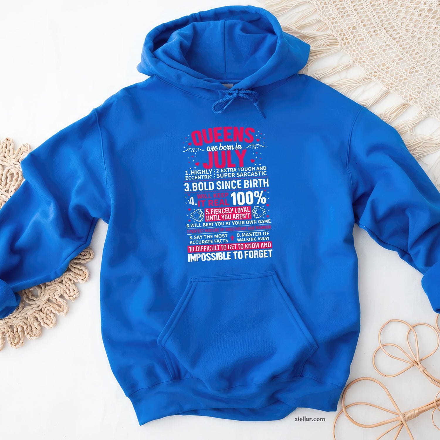 Queens Are Born in July Hoodie Shirt, Patriotic USA Independence Day Gift