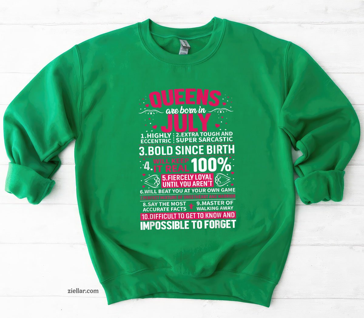 Queens Are Born in July Sweatshirt, Patriotic USA Independence Day Gift
