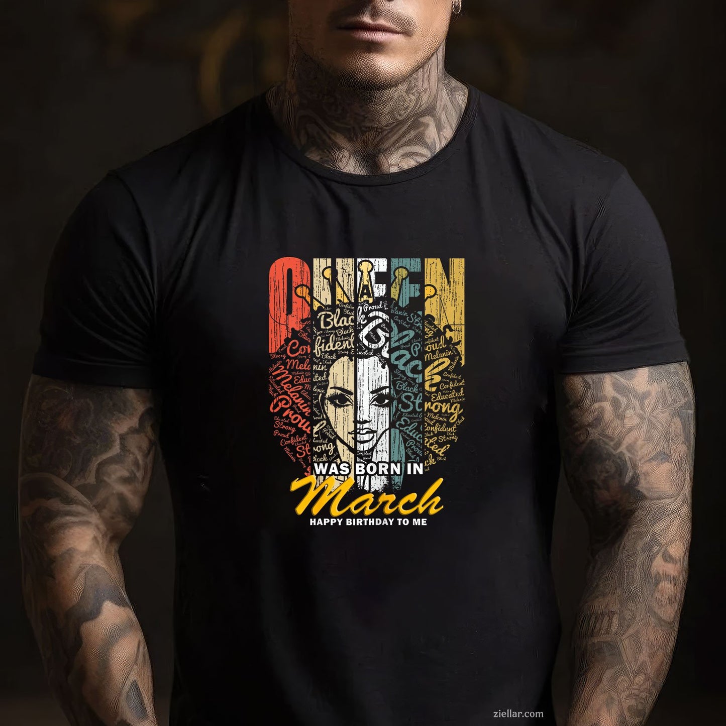 Queens Are Born in March Tee and T-Shirt, Birthday Girl T-Shirt Gift for Women Adults