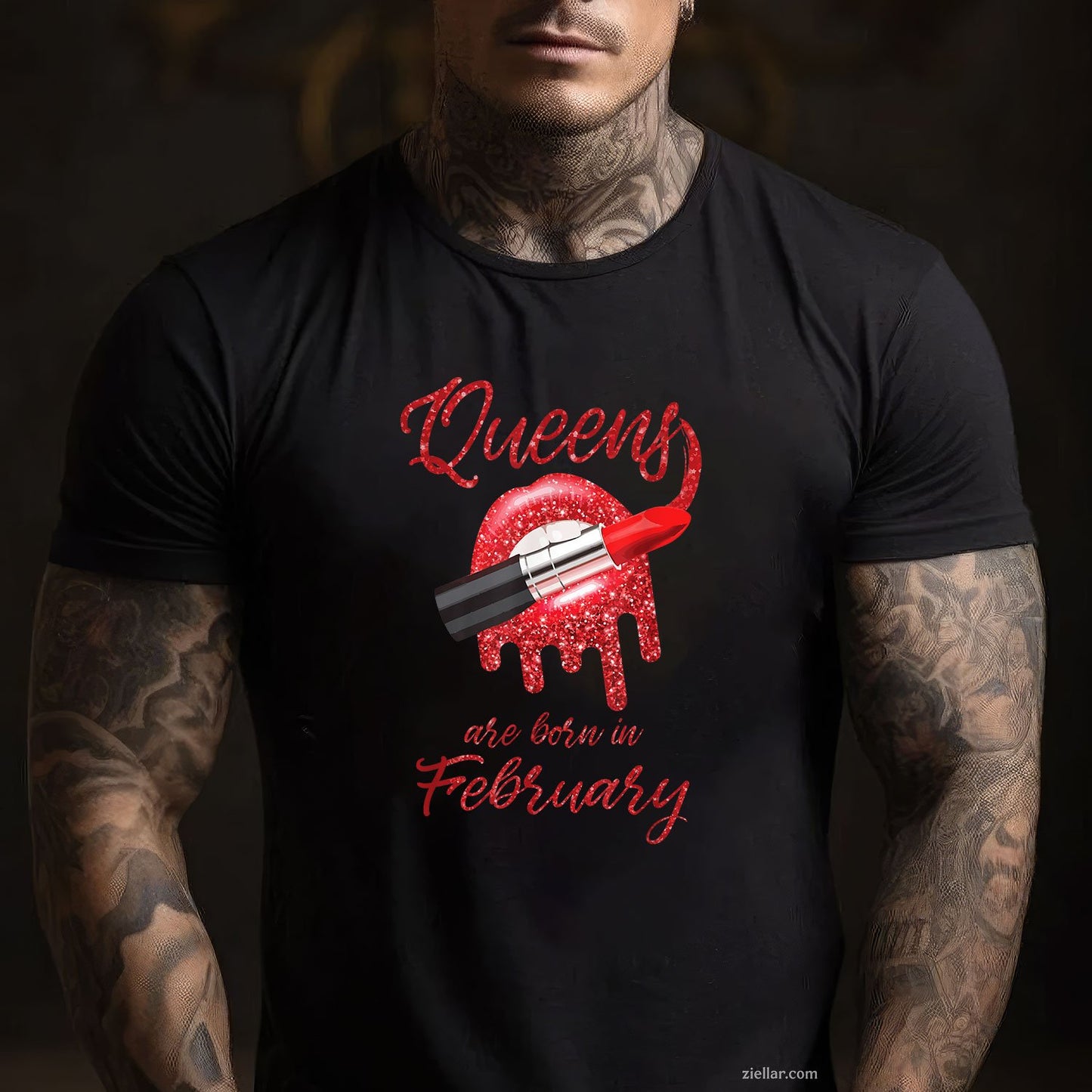 Queens Are Born in February Tee and T-Shirt, Girl Birthday Gift T-Shirt for Women Adults