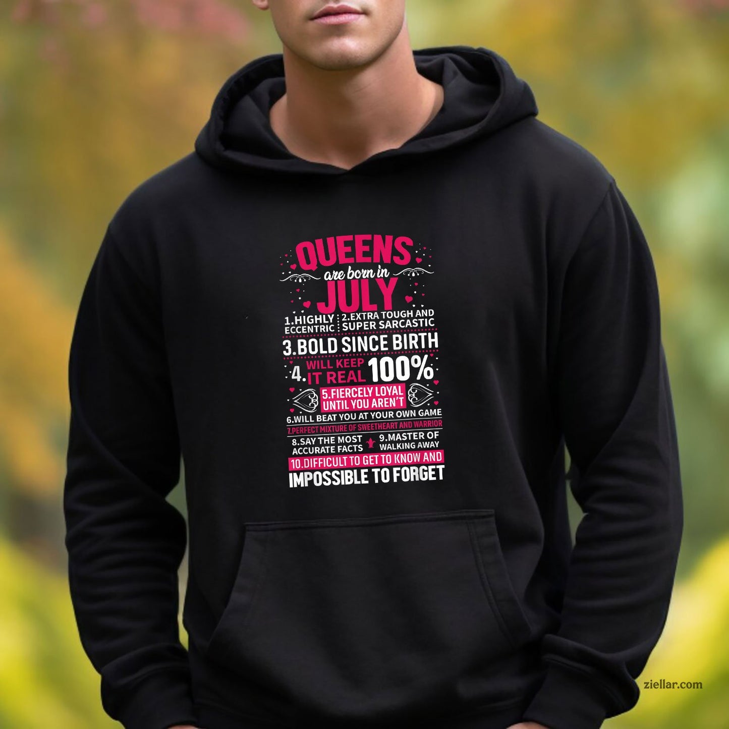 Queens Are Born in July Hoodie Shirt, Patriotic USA Independence Day Gift
