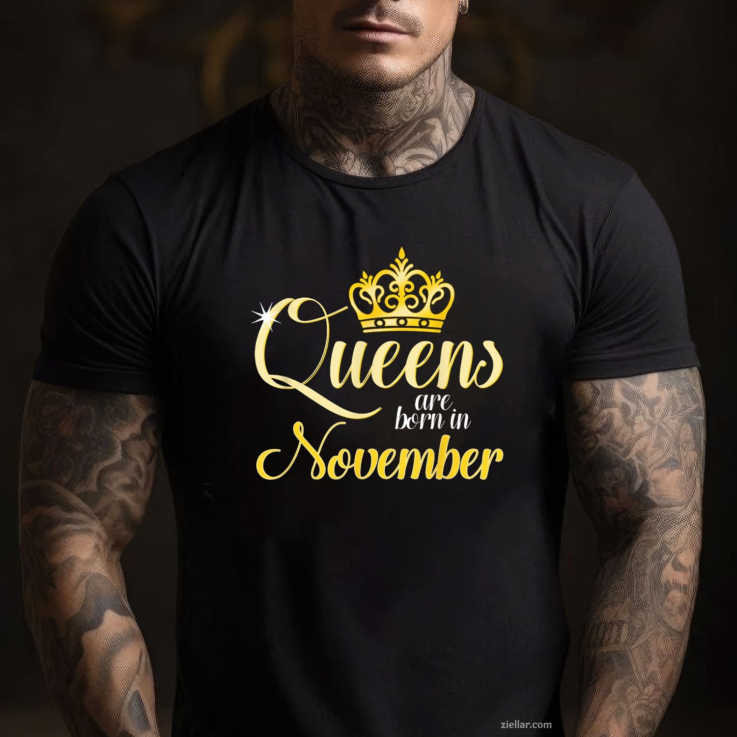 Queens Are Born in November Tee and T-Shirt, Birth Month Gift T-Shirt for Women Adults