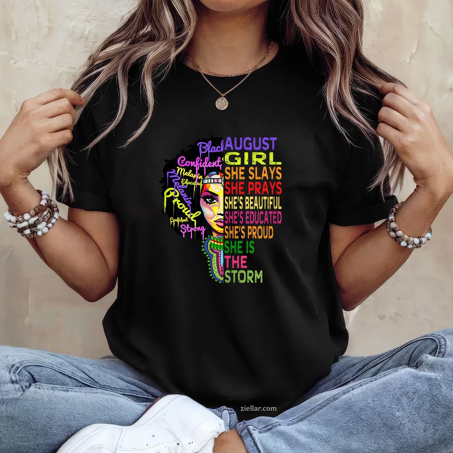 Queens Born in August Tee and T-Shirt, Birthday Shirts Gift for Women Adults
