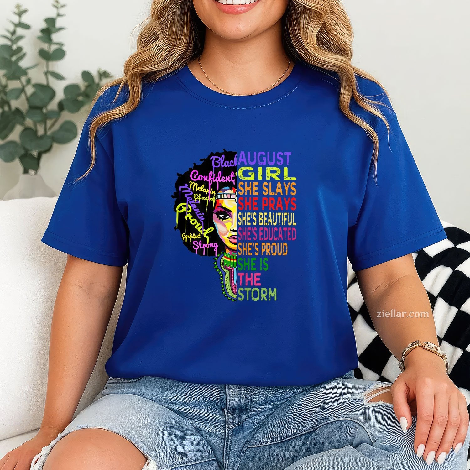 Queens Born in August Tee and T-Shirt, Birthday Shirts Gift for Women Adults