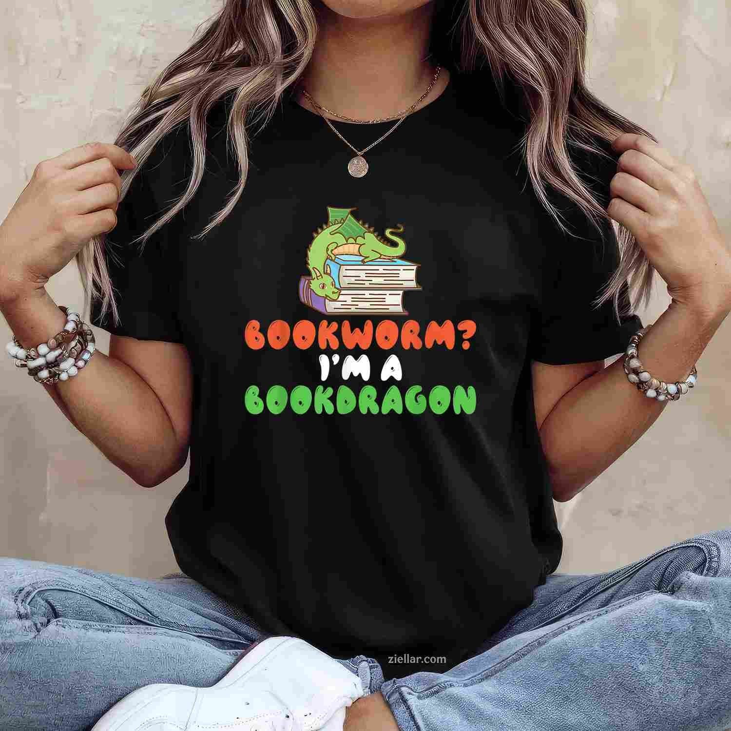 Reader Reading Book Lover Book Dragon Literature Bookworm T-Shirt