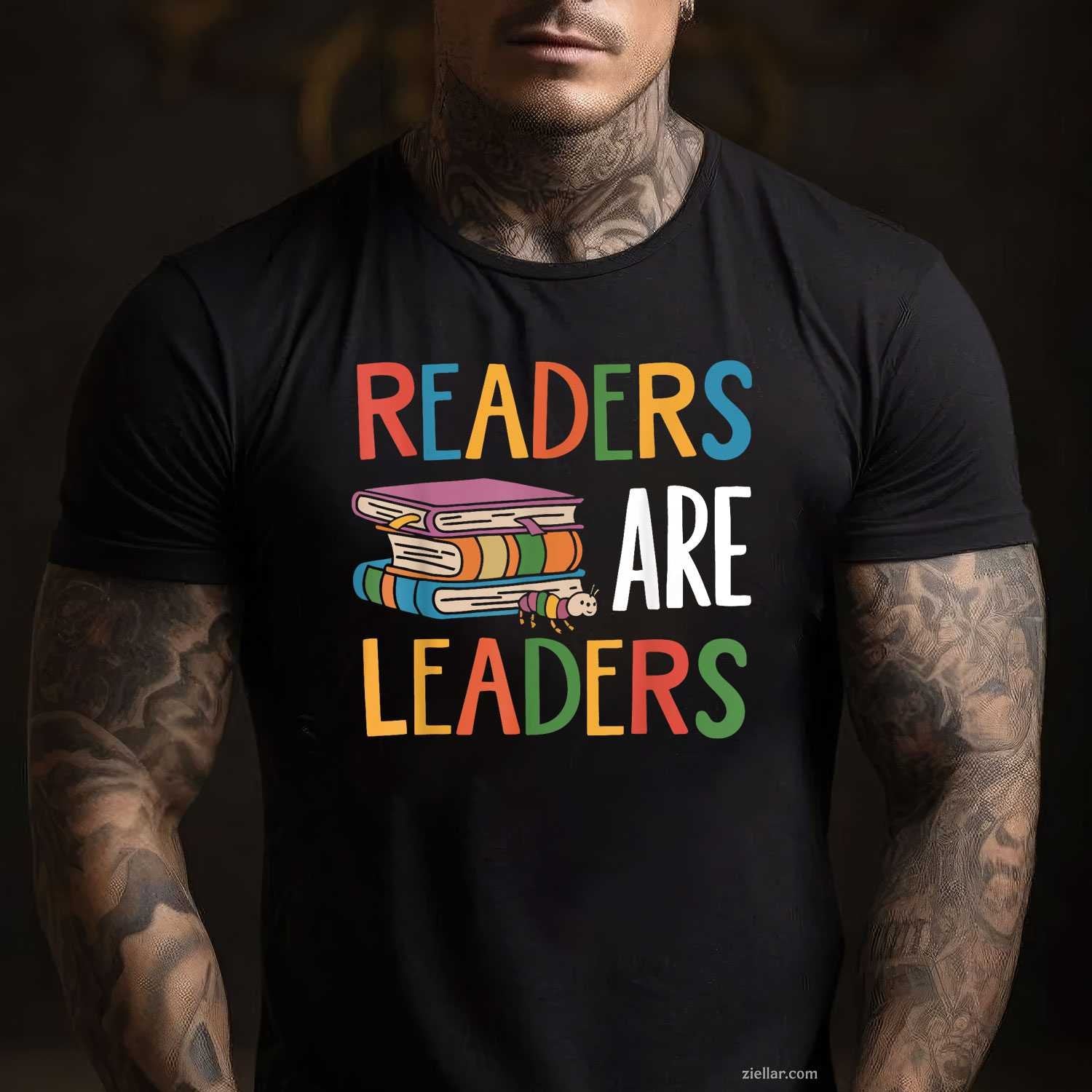Readers Are Leaders Motivational Reading Book T-Shirt, Vintage Graphic Tee For Adults Unisex