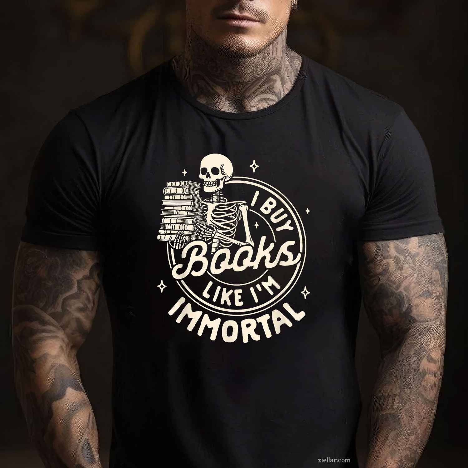 Reading Book Lover Skeleton I Buy Books Like I'm Immortal T-Shirt