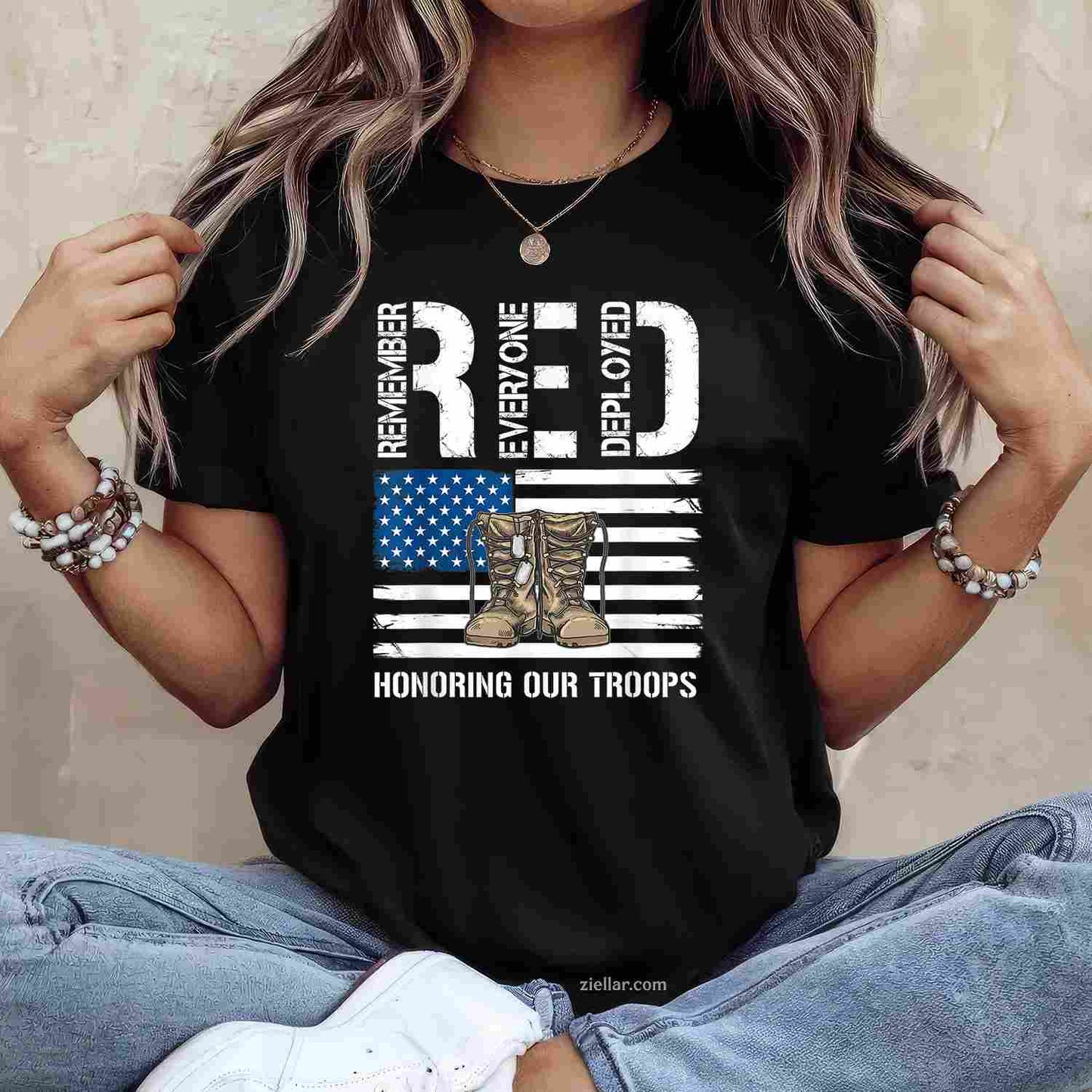 Remember Everyone Veteran Deployed Red Friday Military Support T-Shirt And Tee For Adults