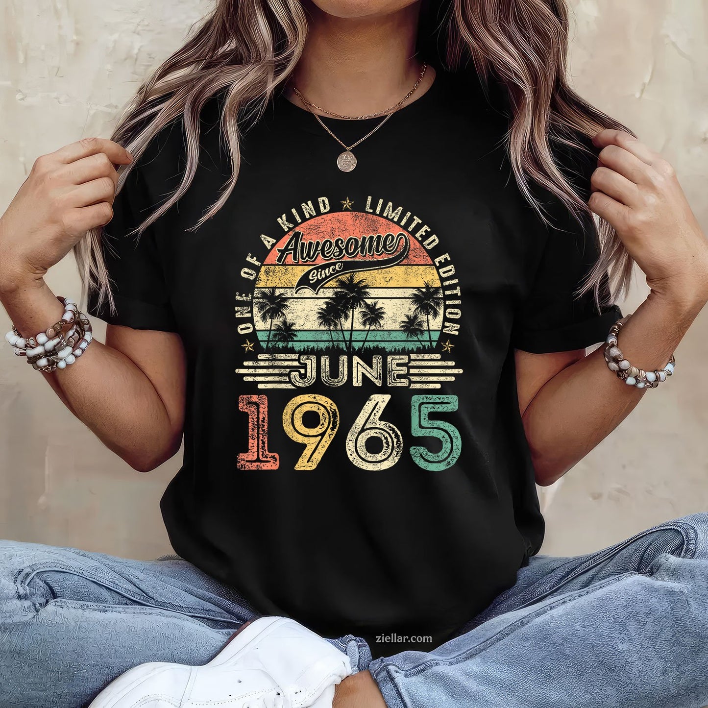 Retro 60 Years Old Vintage June 1965 60th Birthday Men