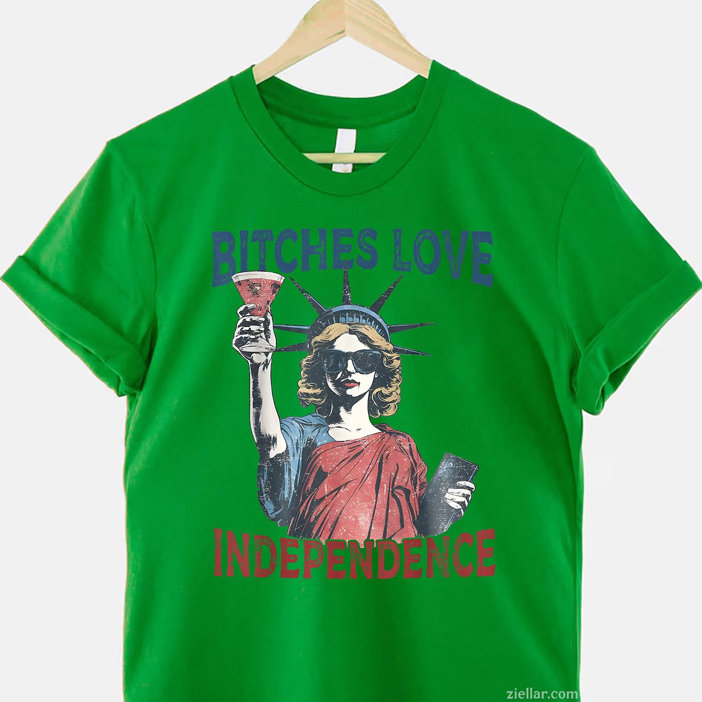 Retro Bitches Love Independence Funny 4th Of July TShirt Tee
