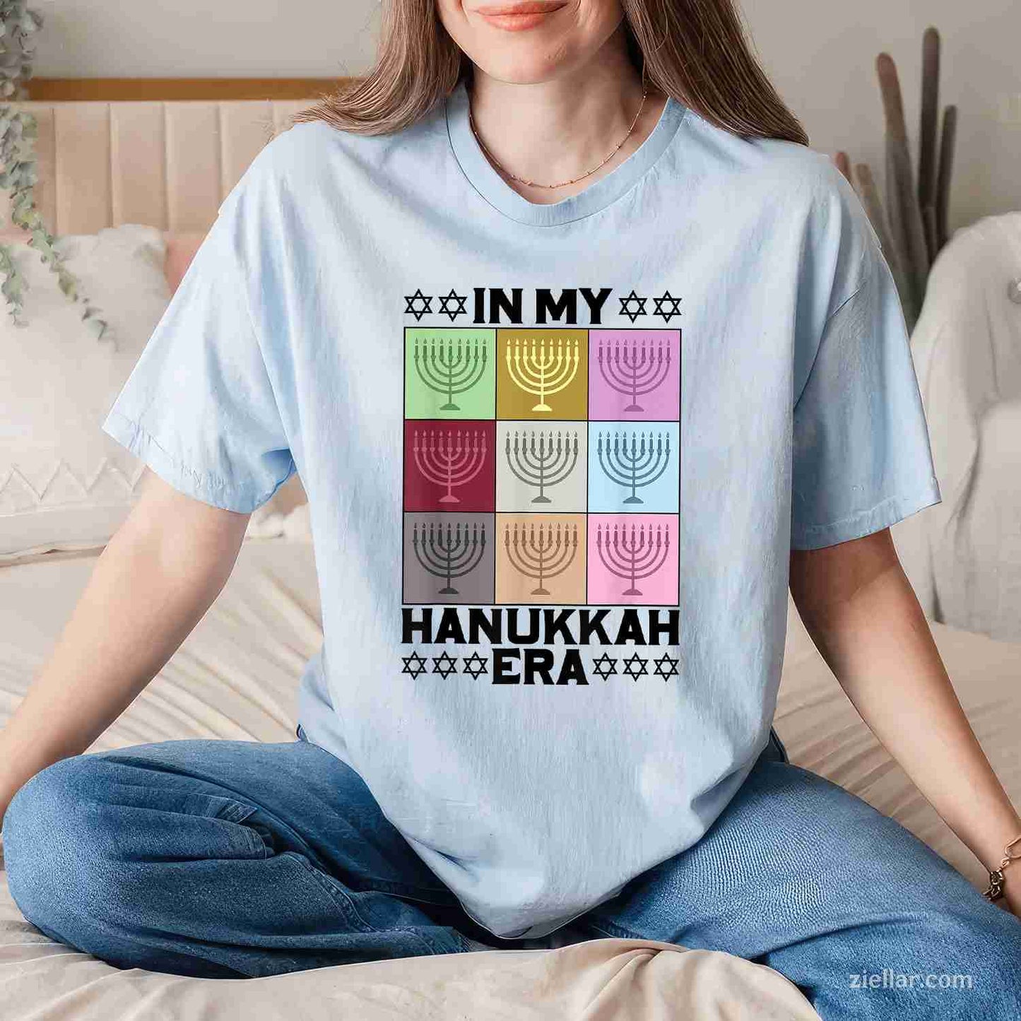 Retro Groovy In My Hanukkah Era Menorah Chanukah Jewish T-Shirt_ Stylish Holiday Tee For Men And Women
