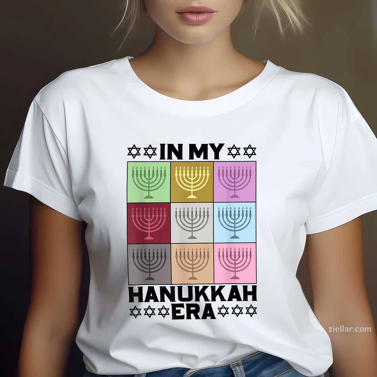 Retro Groovy In My Hanukkah Era Menorah Chanukah Jewish T-Shirt_ Stylish Holiday Tee For Men And Women