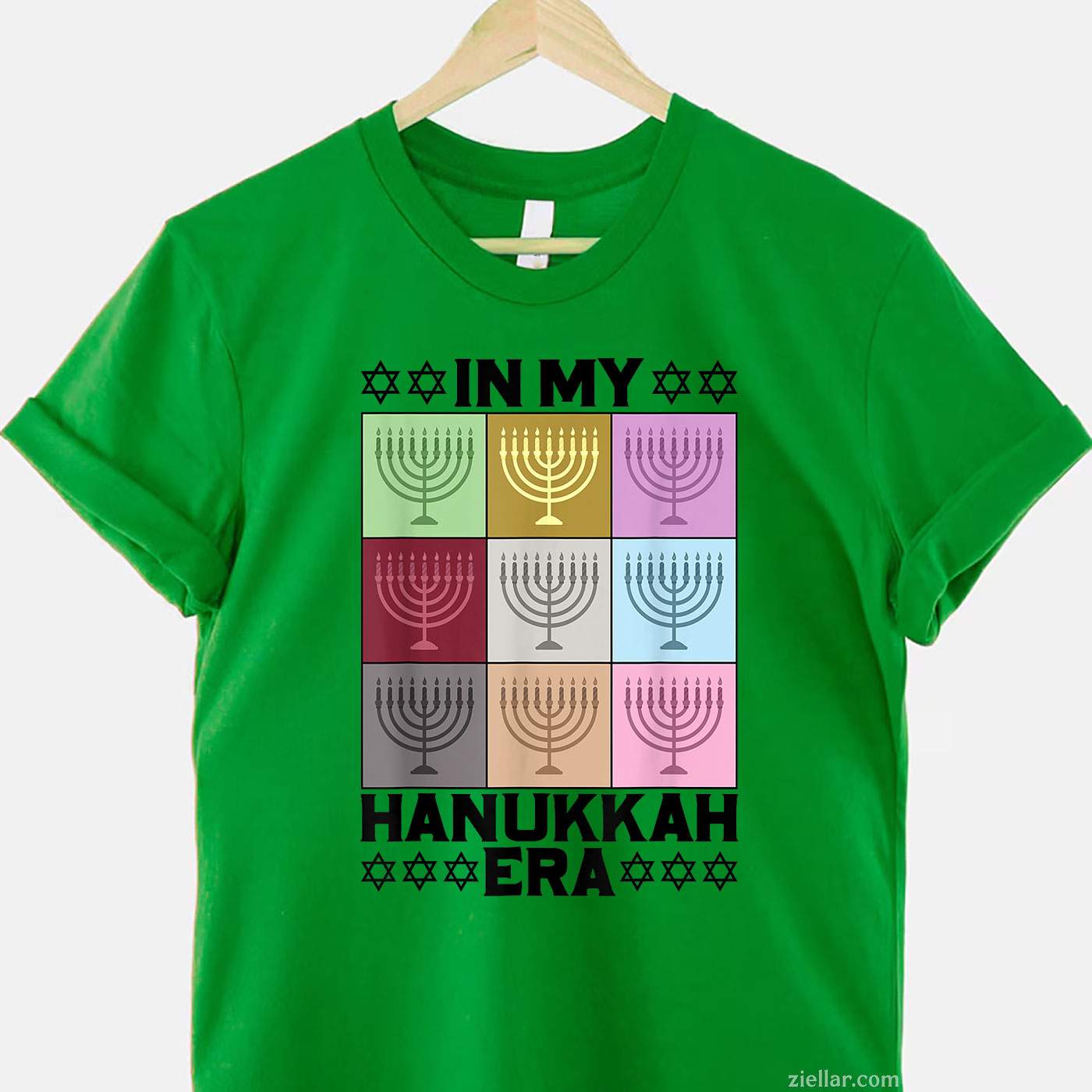 Retro Groovy In My Hanukkah Era Menorah Chanukah Jewish T-Shirt_ Stylish Holiday Tee For Men And Women