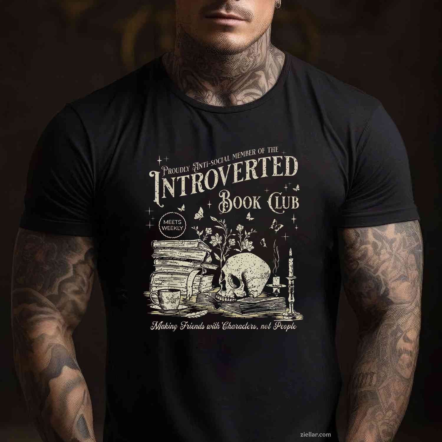Retro Proud Anti Social Member Of Introverted Book Club T-Shirt