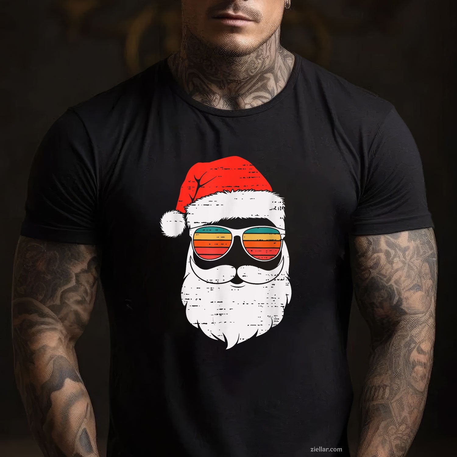 Retro Santa Face Sunglassed Christmas In July
