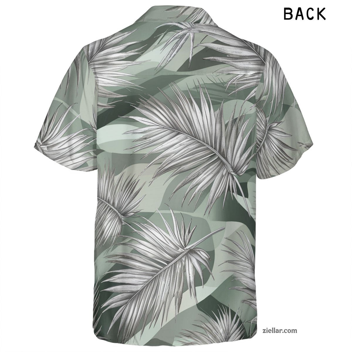 Sage Green Palm Tree Hawaiian Shirt Tee, Vacation Aloha Party Outfit