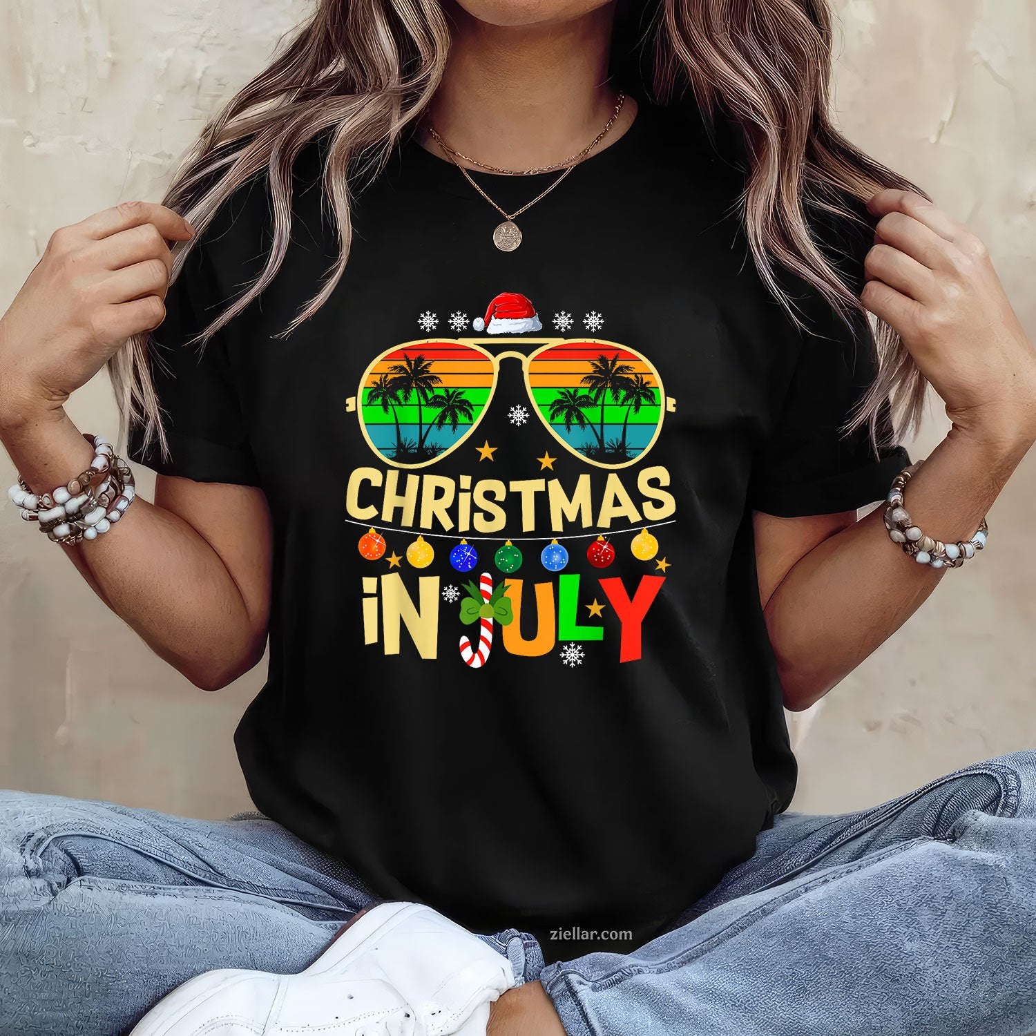 Santa Claus Sunglasses Beach Christmas in