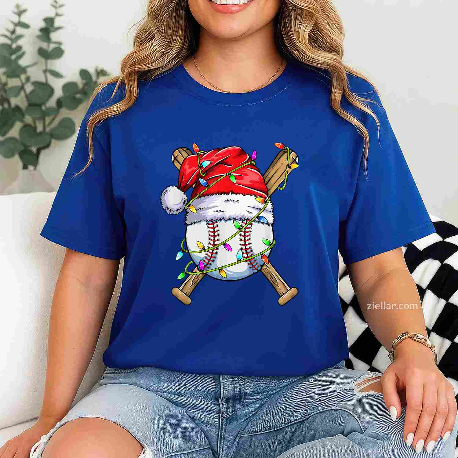 Santa Sports Design For Men Christmas Baseball Player T-Shirt, A Funny Sports Christmas Tee For Adult