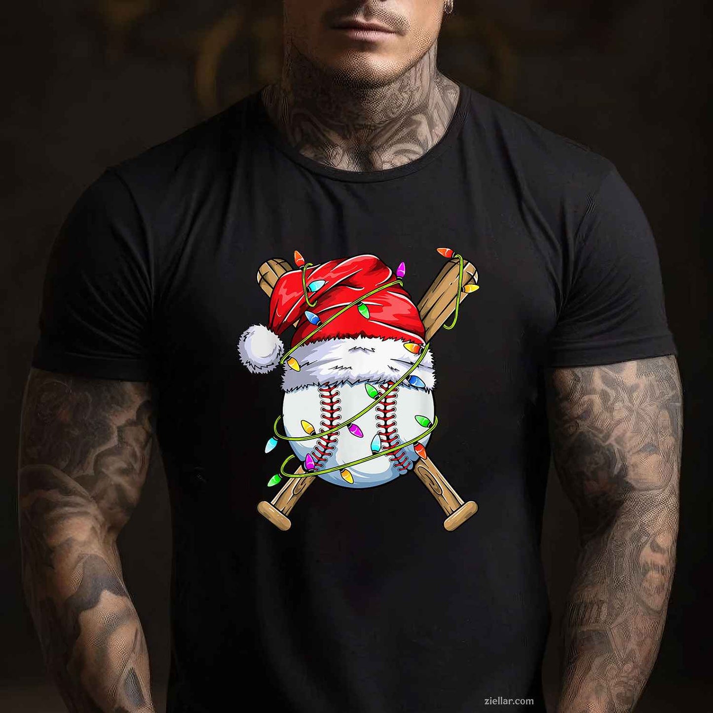 Santa Sports Design For Men Christmas Baseball Player T-Shirt, A Funny Sports Christmas Tee For Adult