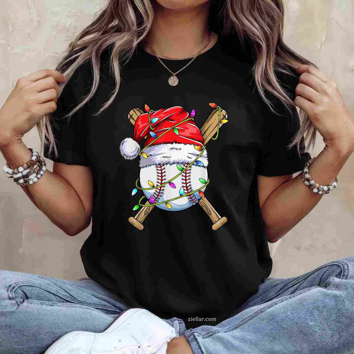 Santa Sports Design For Men Christmas Baseball Player T-Shirt, A Funny Sports Christmas Tee For Adult