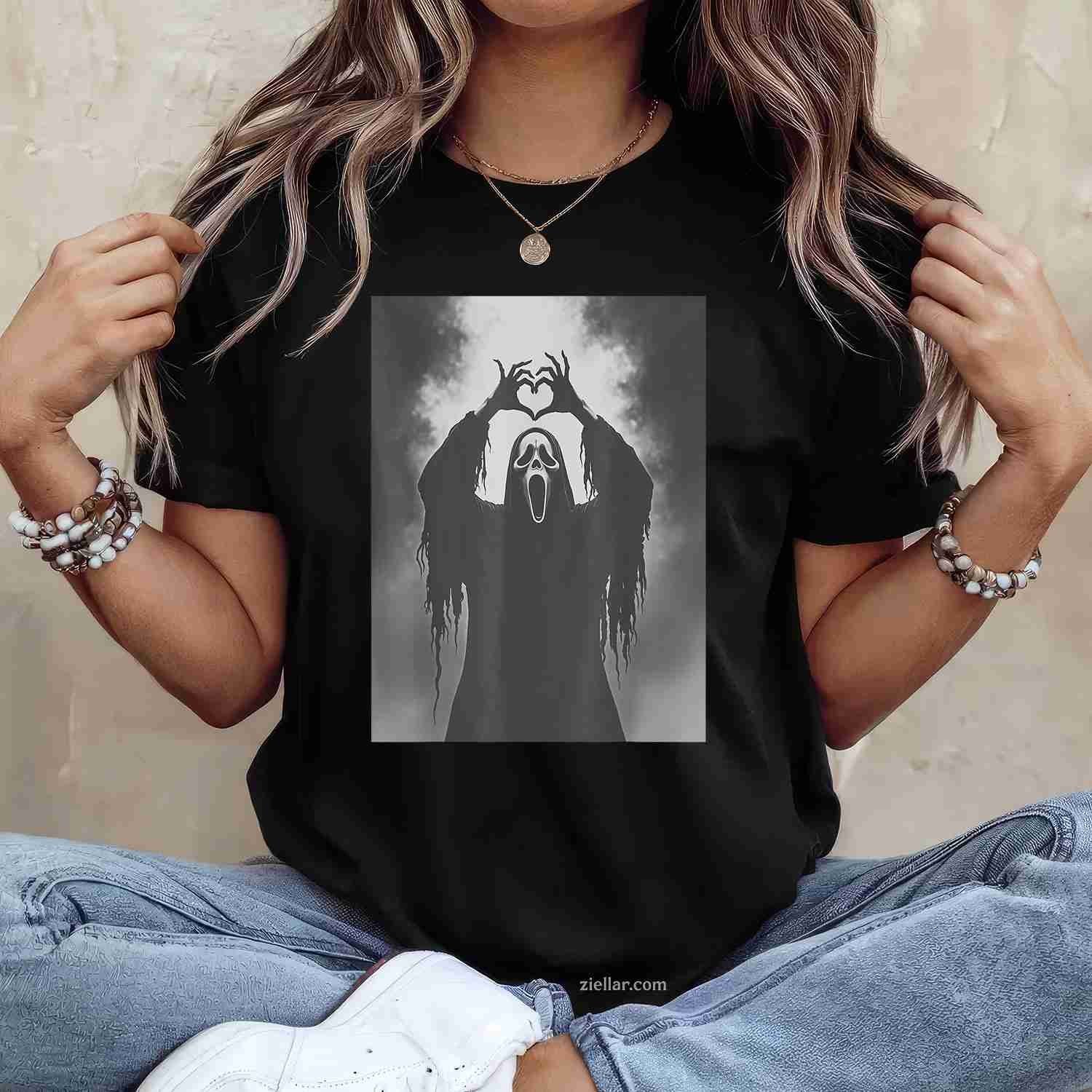 Scary Face Horror Poster Halloween Tee, Halloween T-Shirt for Men Women Adults Unisex, Cool Casual Street Style, Premium Quality