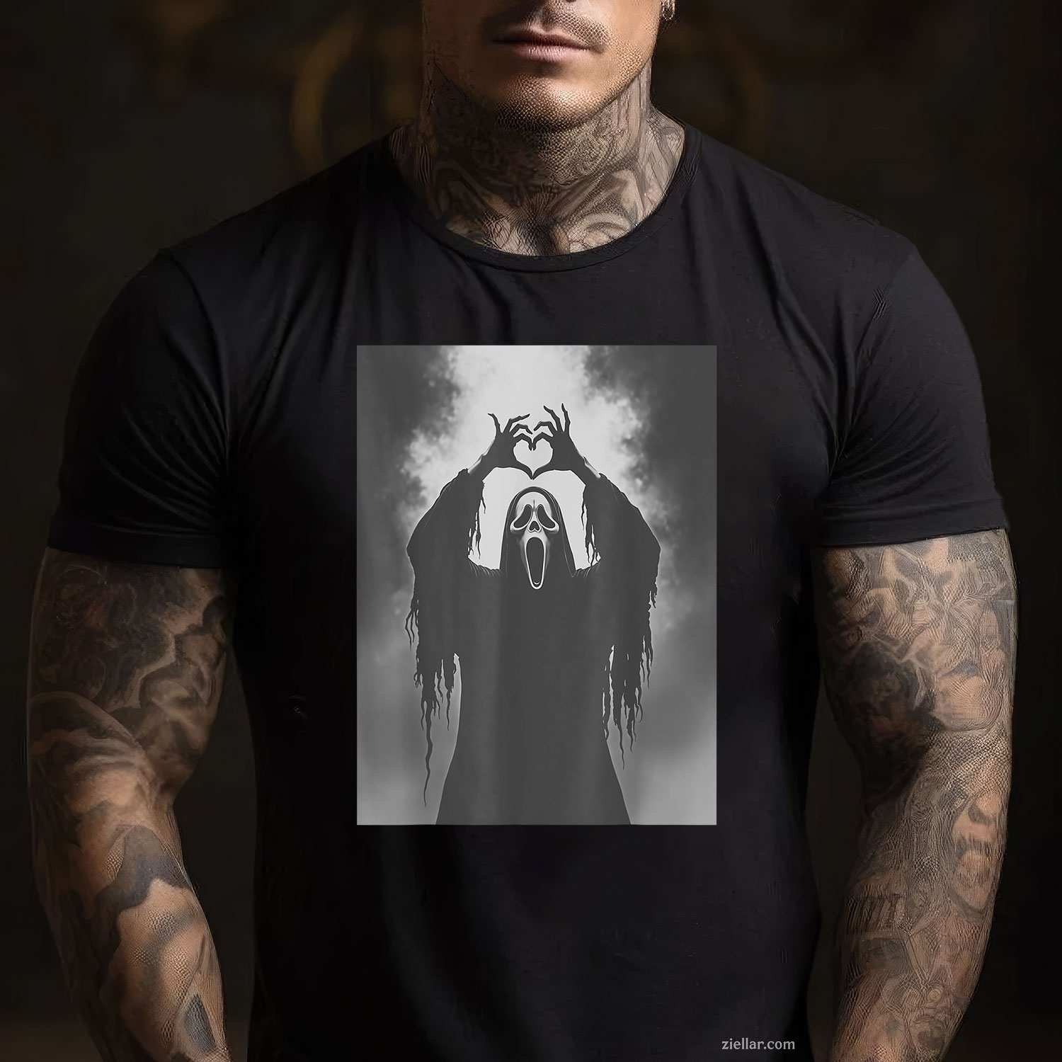 Scary Face Horror Poster Halloween Tee, Halloween T-Shirt for Men Women Adults Unisex, Cool Casual Street Style, Premium Quality