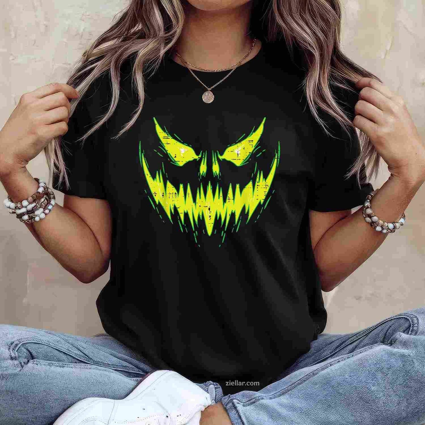 Scary Pumpkin Jack O Lantern Face Halloween Men Tee, Halloween T-Shirt for Men Women Adults Unisex, Aesthetic Streetwear Top, Soft Cotton Premium Print