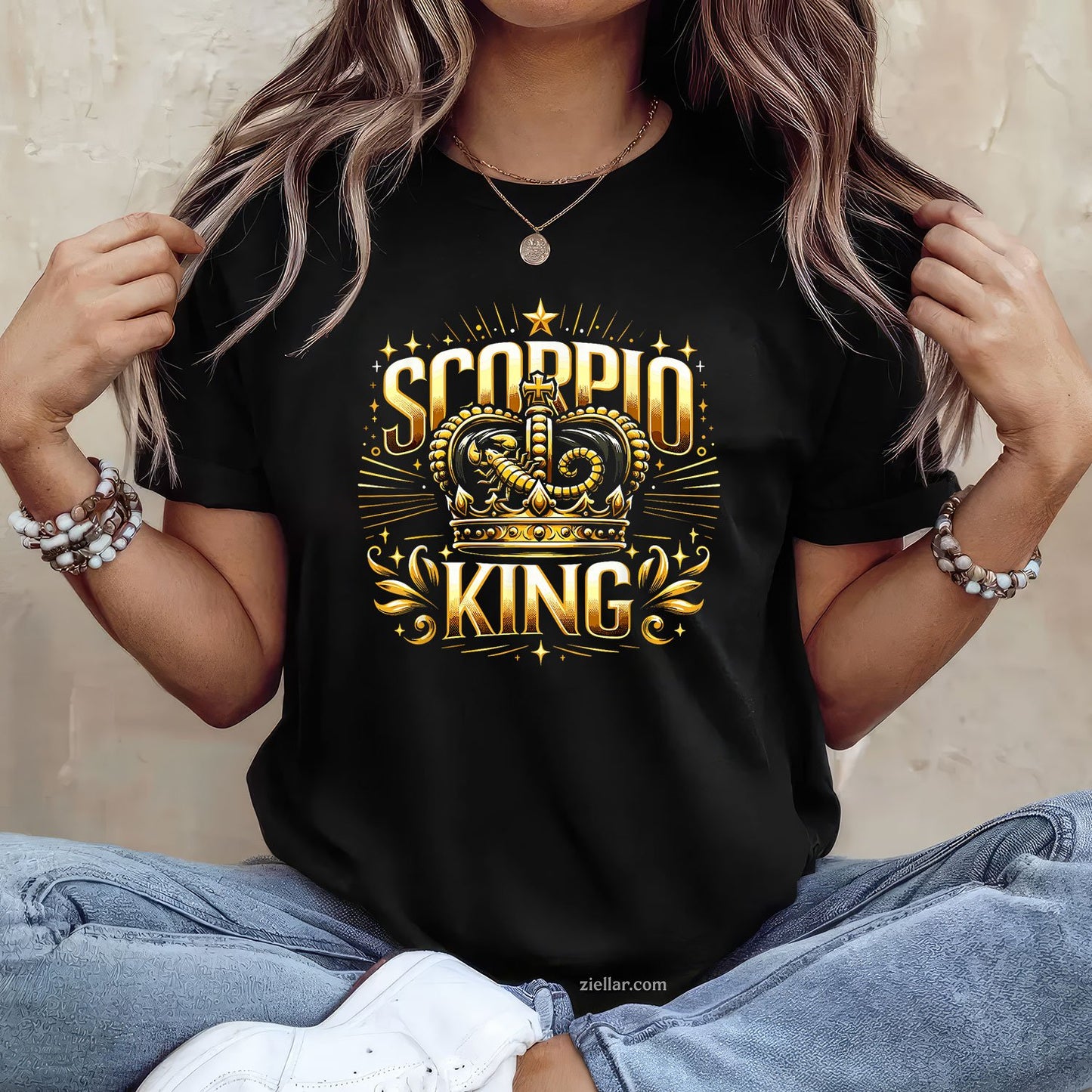 Scorpio King Birthday Tee and T-Shirt, November Zodiac Scorpion T-Shirt for Men Adults