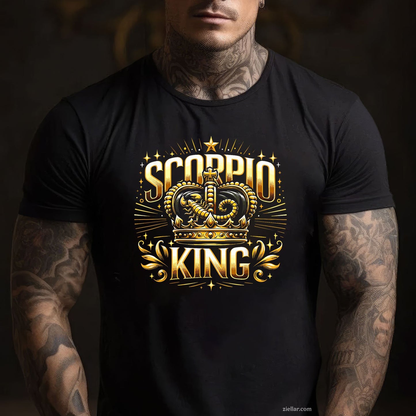 Scorpio King Birthday Tee and T-Shirt, November Zodiac Scorpion T-Shirt for Men Adults