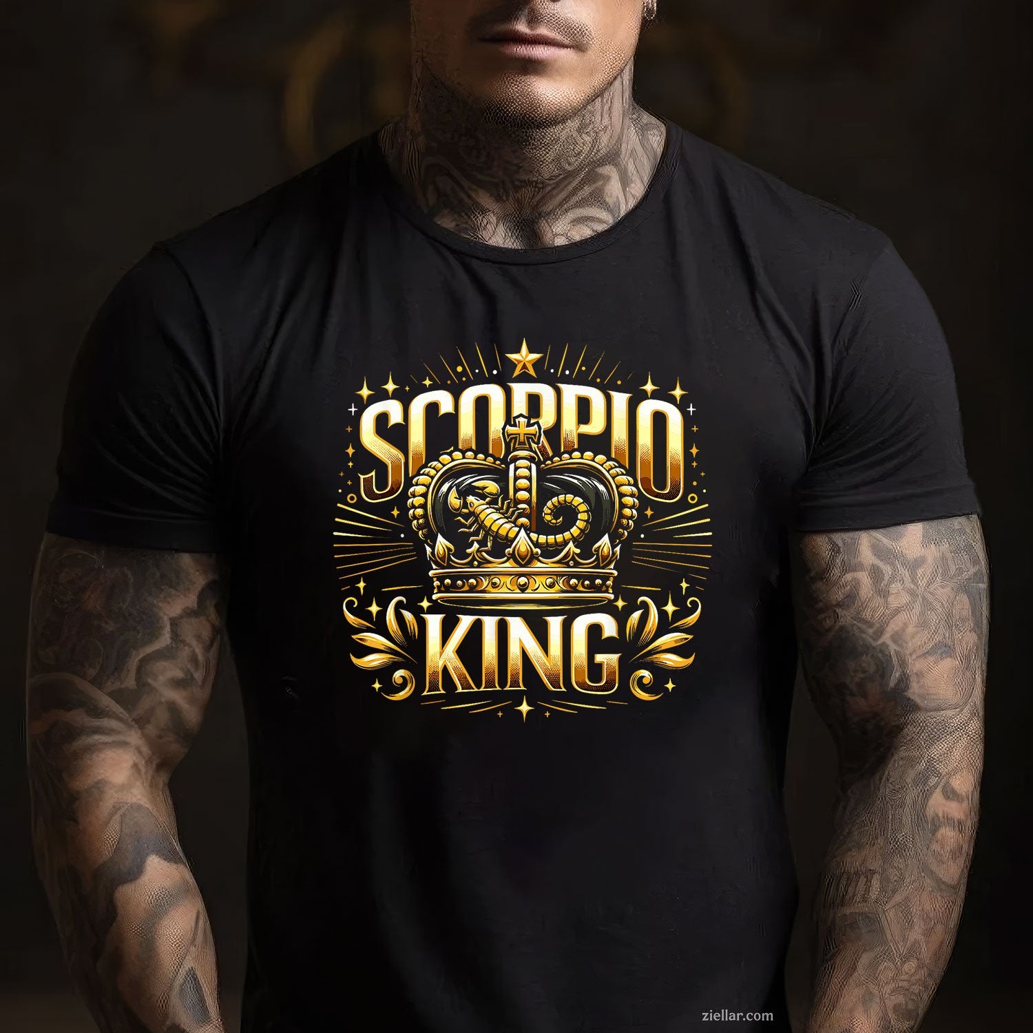 Scorpio King Birthday Tee and T-Shirt, November Zodiac Scorpion T-Shirt for Men Adults