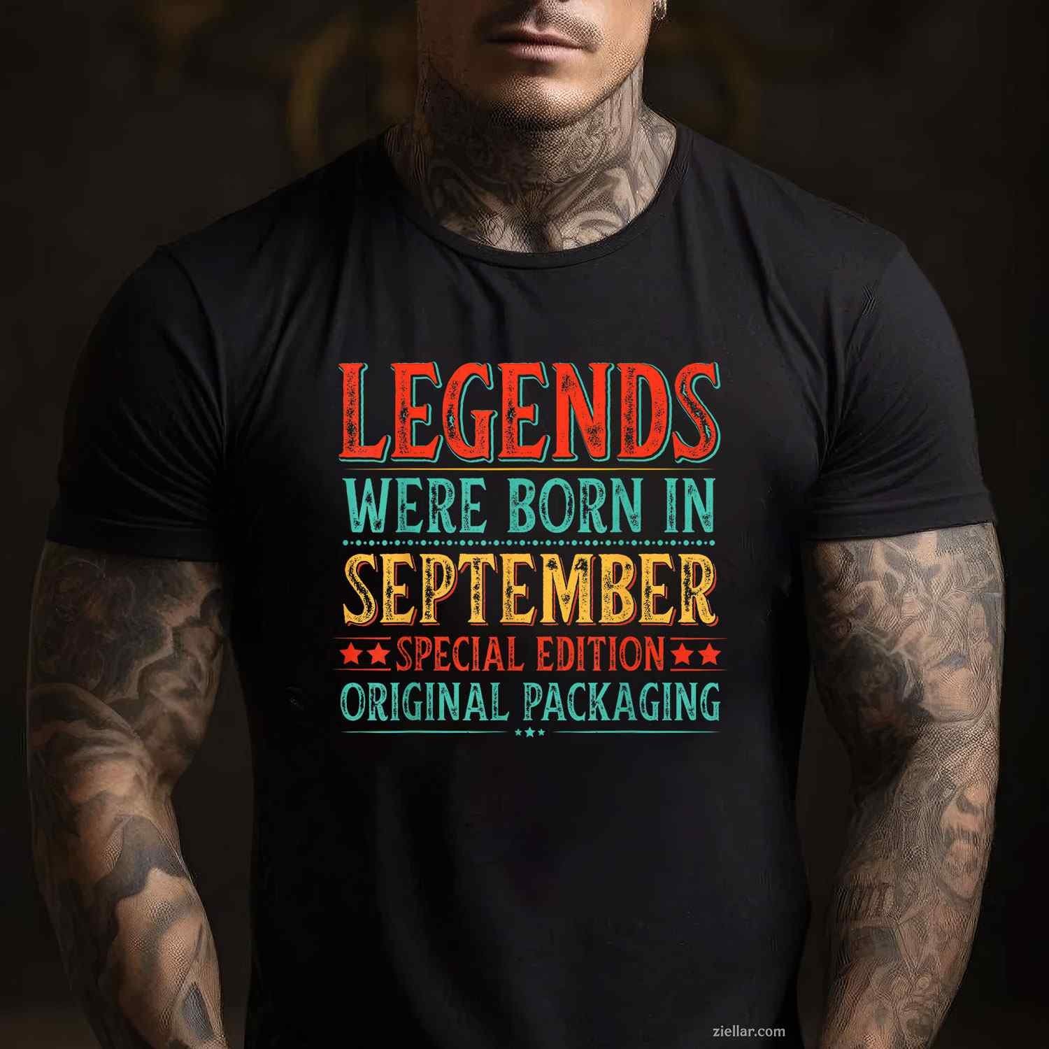 September Birthday Legends Were Born in September Funny T-Shirt Tee for Men Women Adults Unisex
