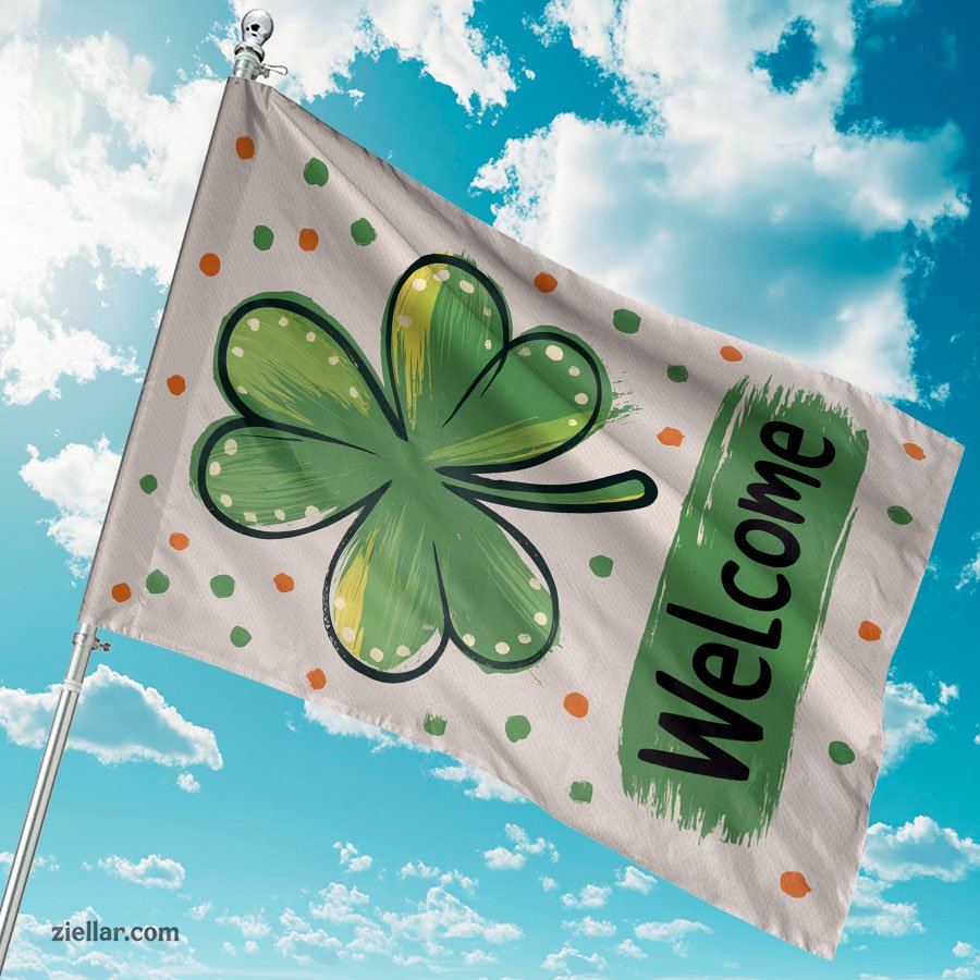 Shamrock St Patricks Day Garden Flag 12x18 Inch Double Sided Outdoor Flag