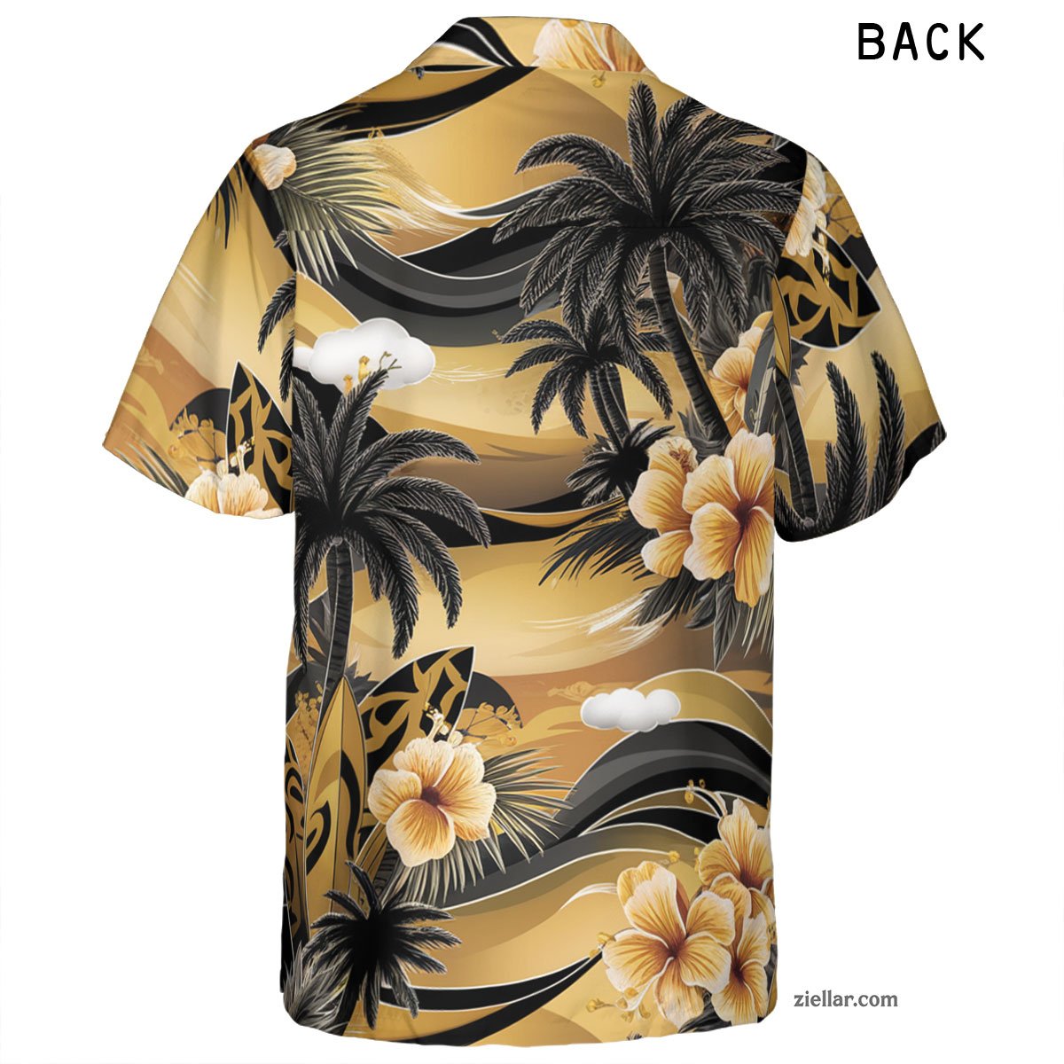 Short Sleeve Button Down Hawaiian Shirt and Tee, Vacation Beachwear Men
