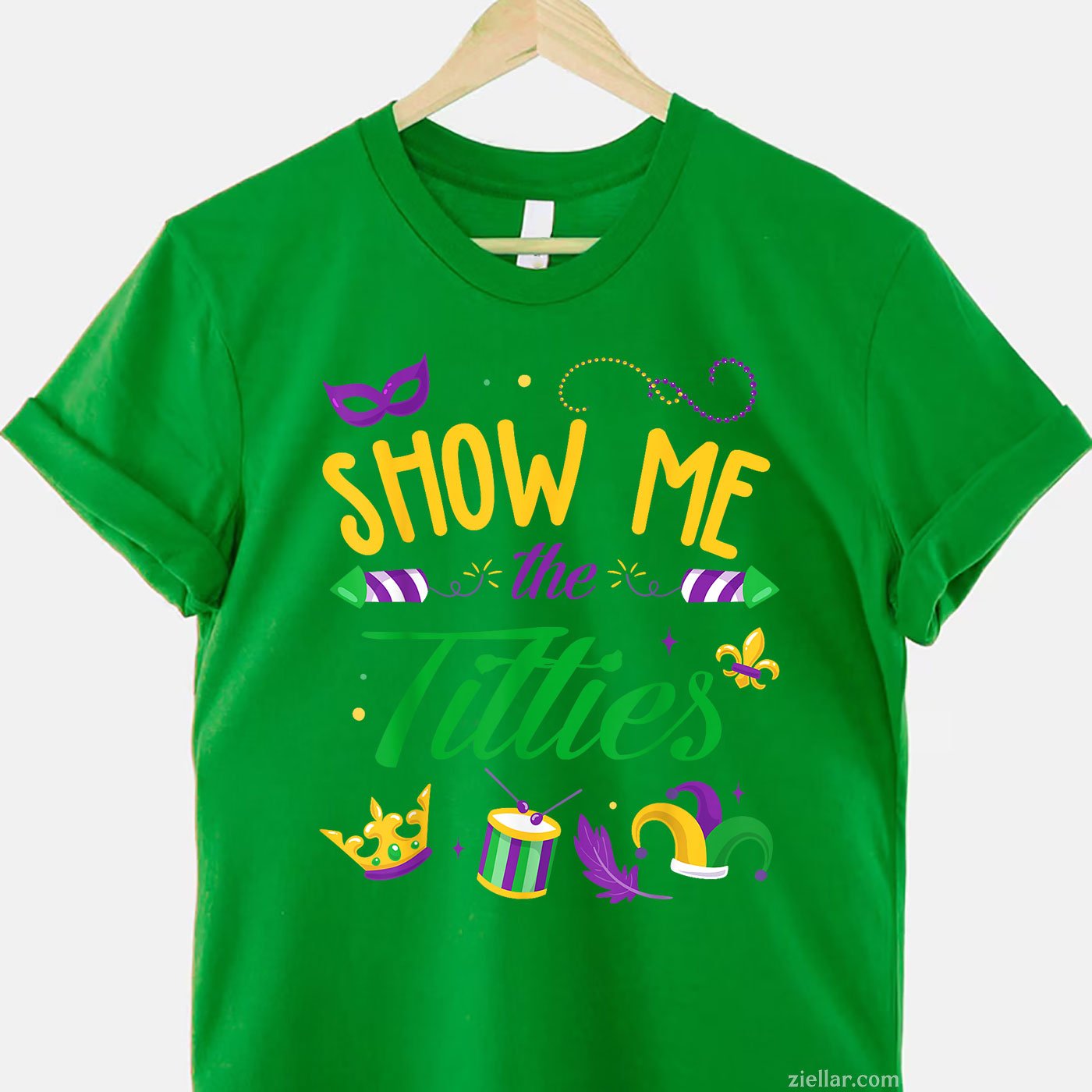 Show Me the Titties Tee and T-Shirt, Funny Mardi Gras T-Shirt Gift for Bold Adults at the Parade