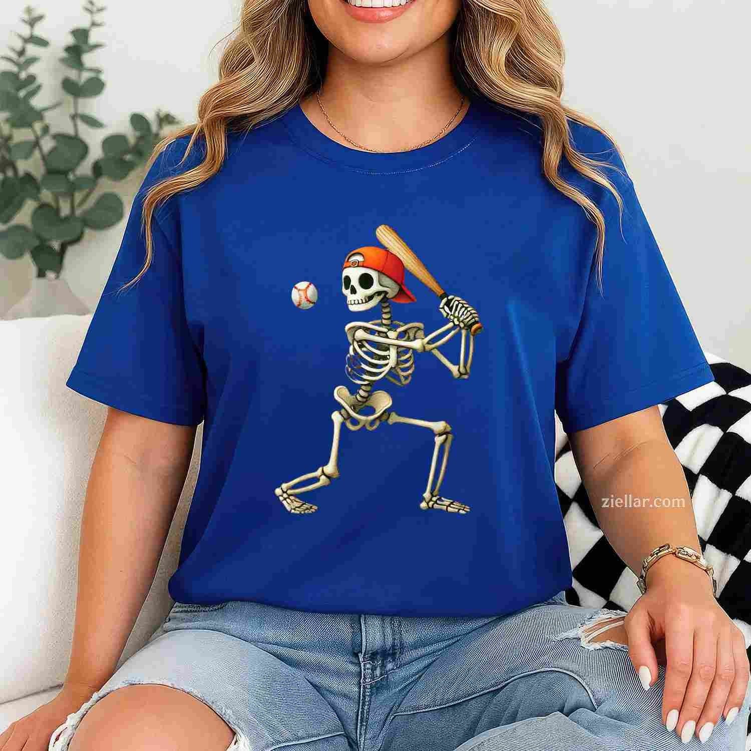 Skeleton Baseball Halloween Costume Funny Men Tee, Halloween T-Shirt for Men Women Adults Unisex, Vintage Retro Graphic, Funny Novelty Gift