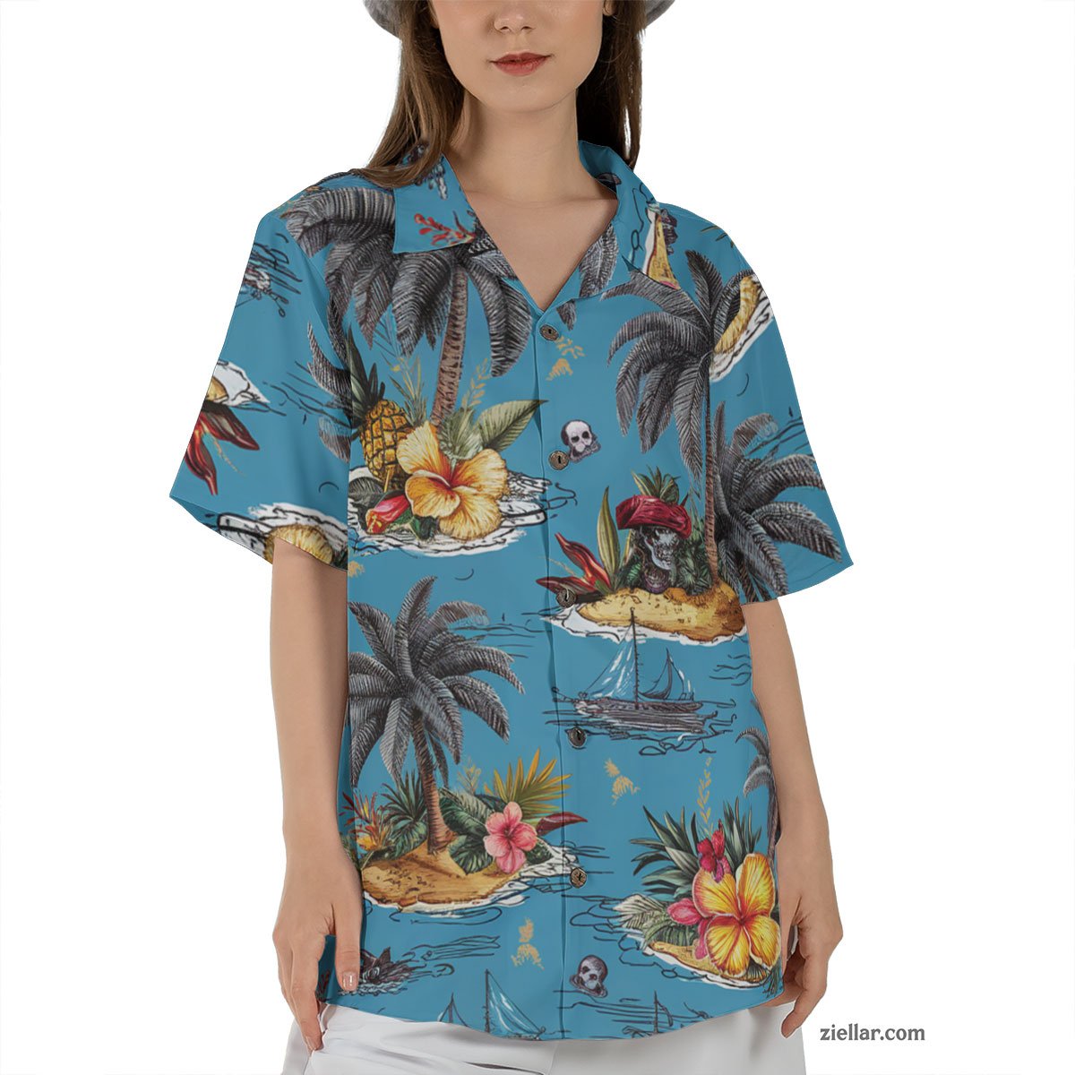 Sky Blue Paradise Hawaiian Shirt and Tee, Summer Short Sleeve Unisex