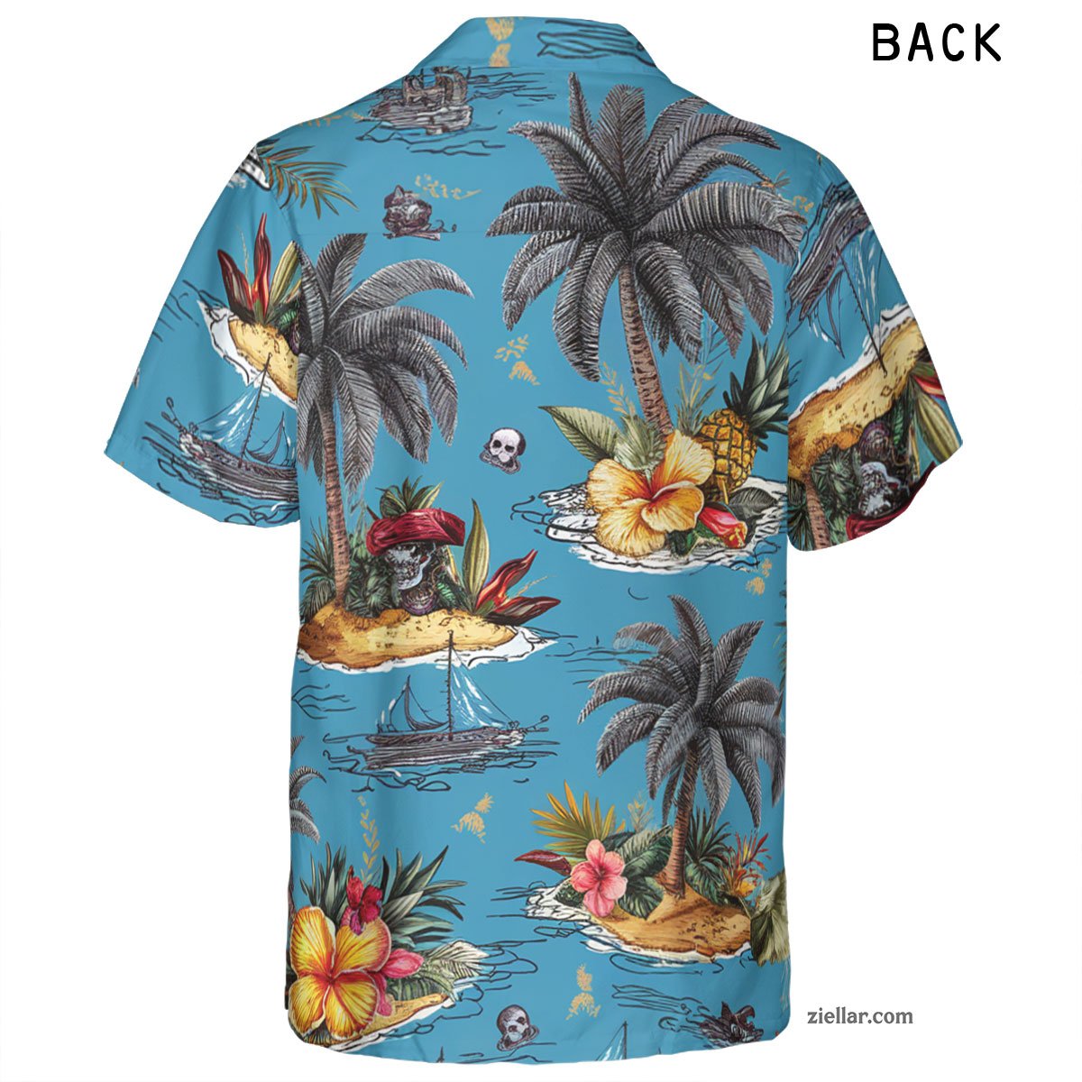 Sky Blue Paradise Hawaiian Shirt and Tee, Summer Short Sleeve Unisex