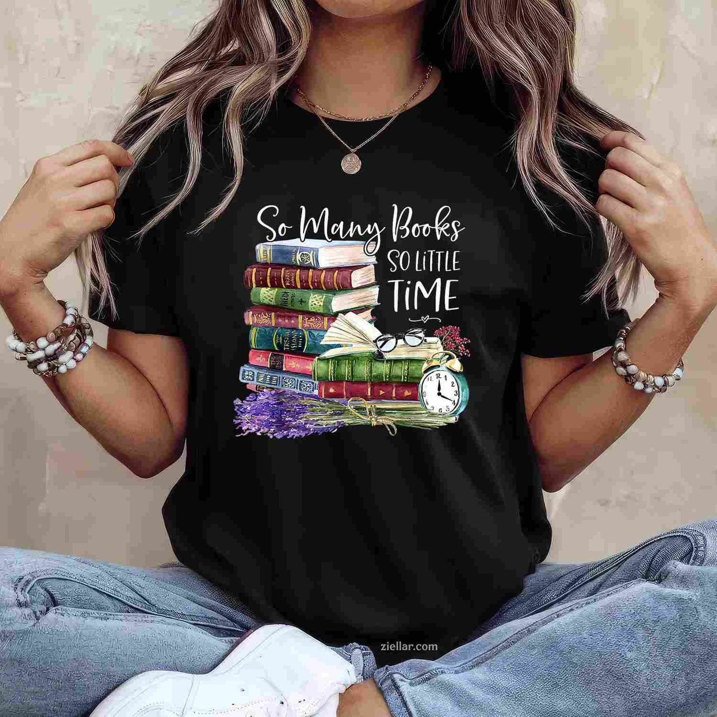 So Many Books Little Time Flower Funny Bookworms Book Lover T-Shirt
