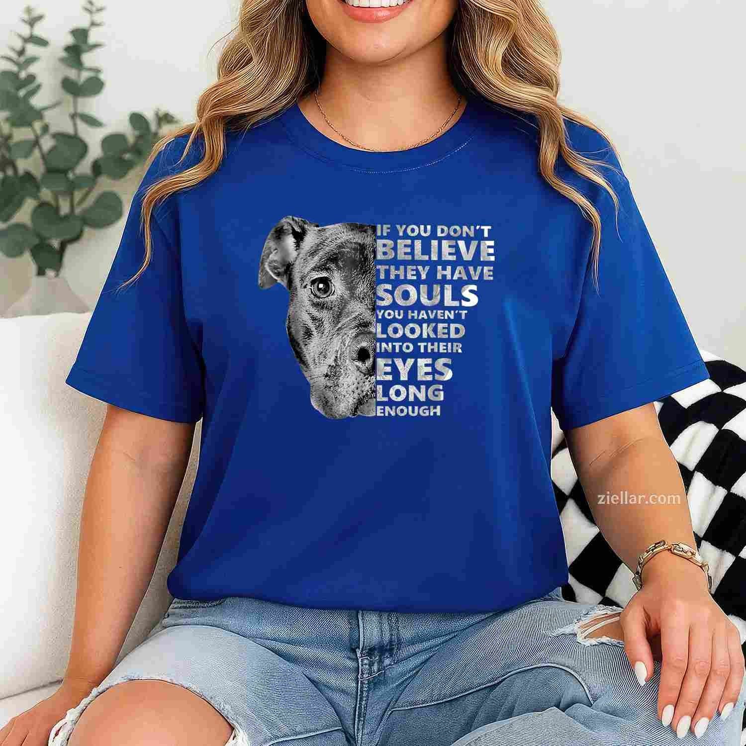 Soul Pitbull I Love Pitbull Dog Lover T-Shirt, Vintage Graphic Tee For Adults Unisex