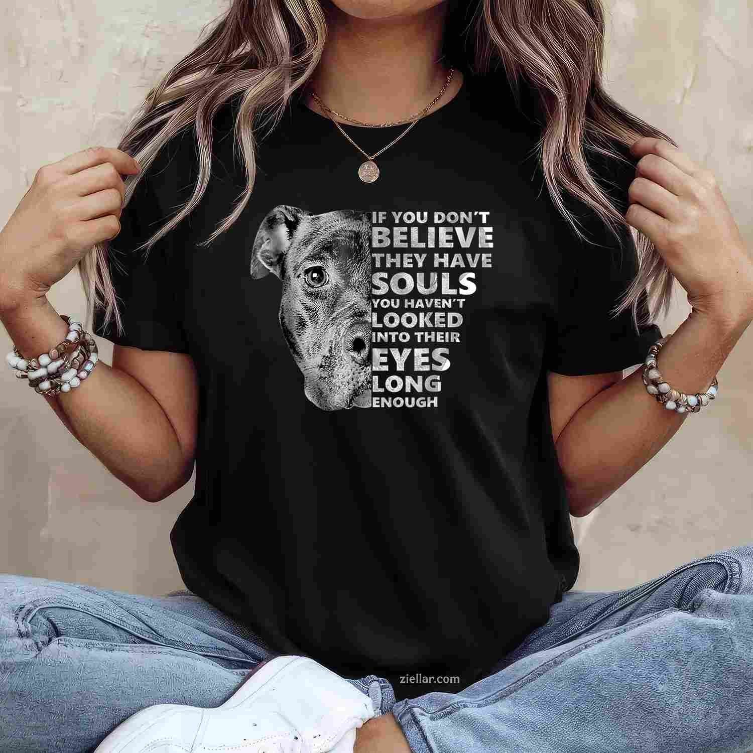 Soul Pitbull I Love Pitbull Dog Lover T-Shirt, Vintage Graphic Tee For Adults Unisex
