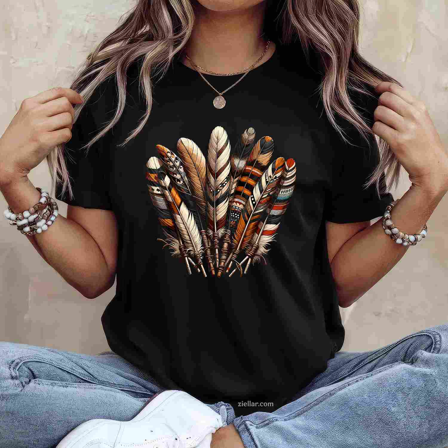 Southwest Native American Indian Feather T-Shirt And Tee For Adults