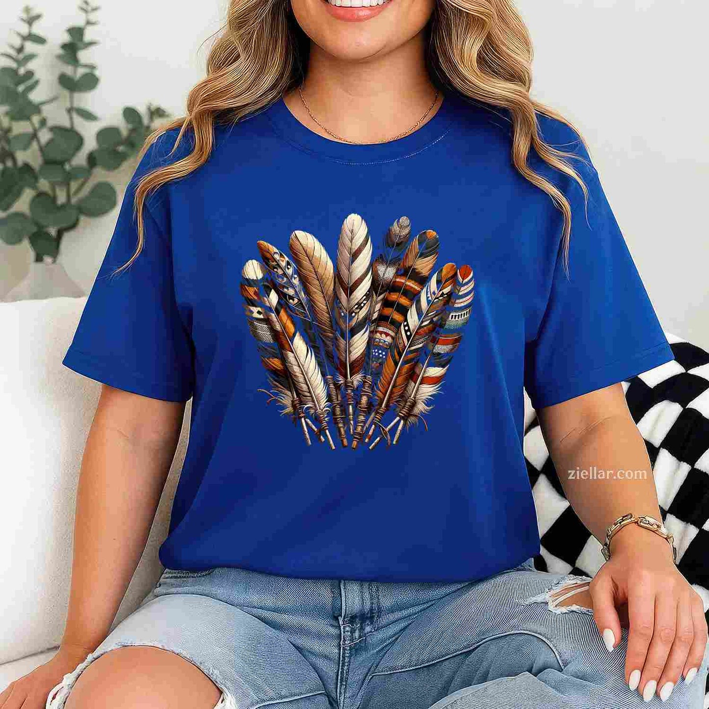 Southwest Native American Indian Feather T-Shirt And Tee For Adults