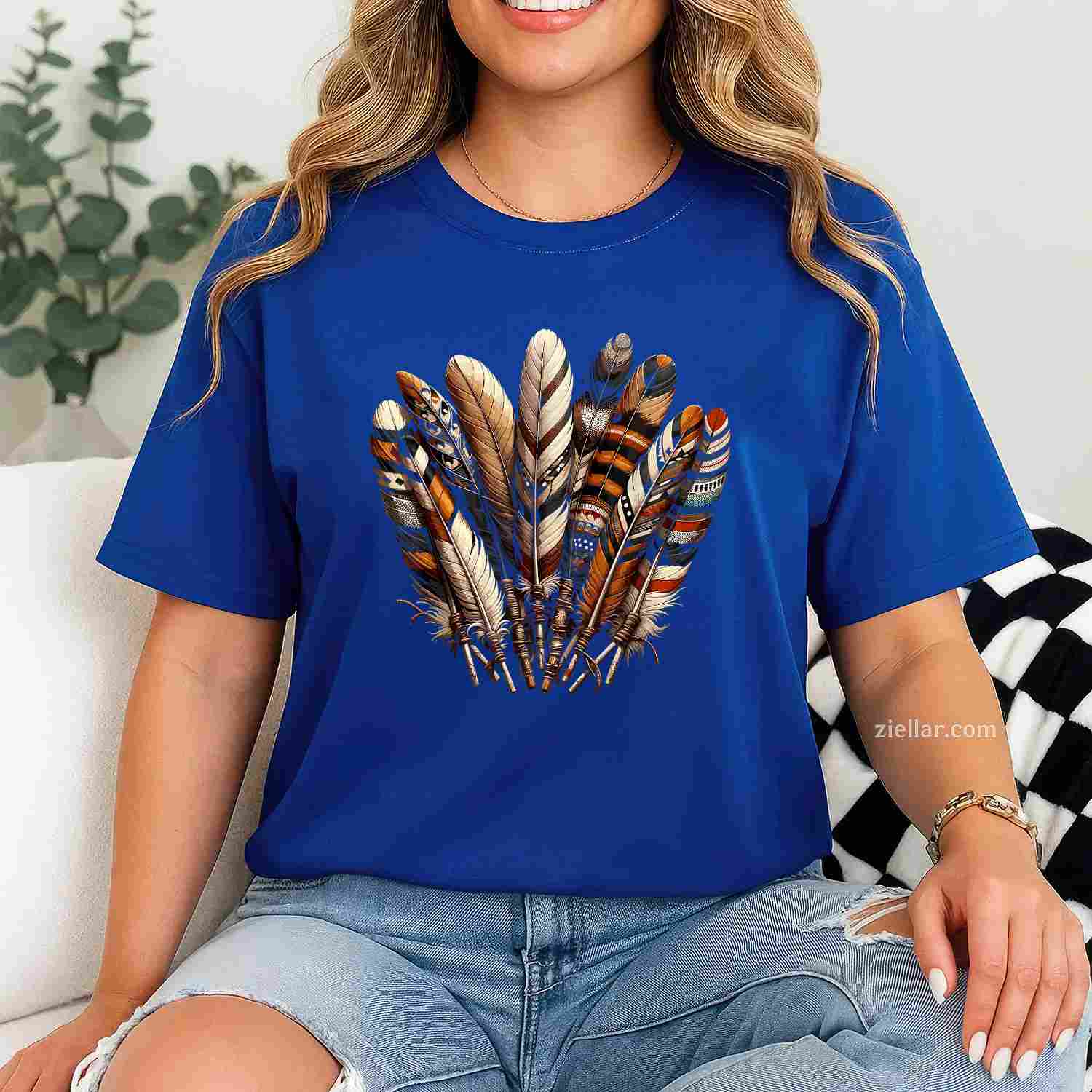 Southwest Native American Indian Feather T-Shirt And Tee For Adults