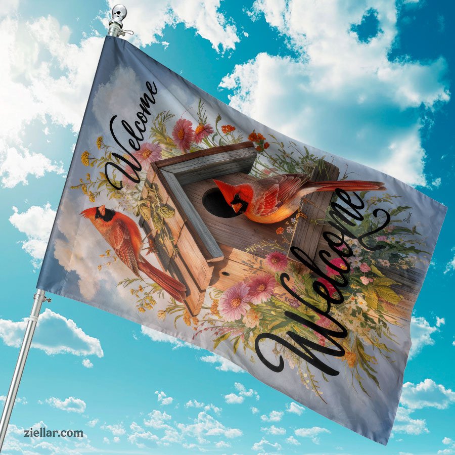 Spring Cardinal Garden Flag 12x18 Inch Double Sided Burlap Outdoor Yard Decor
