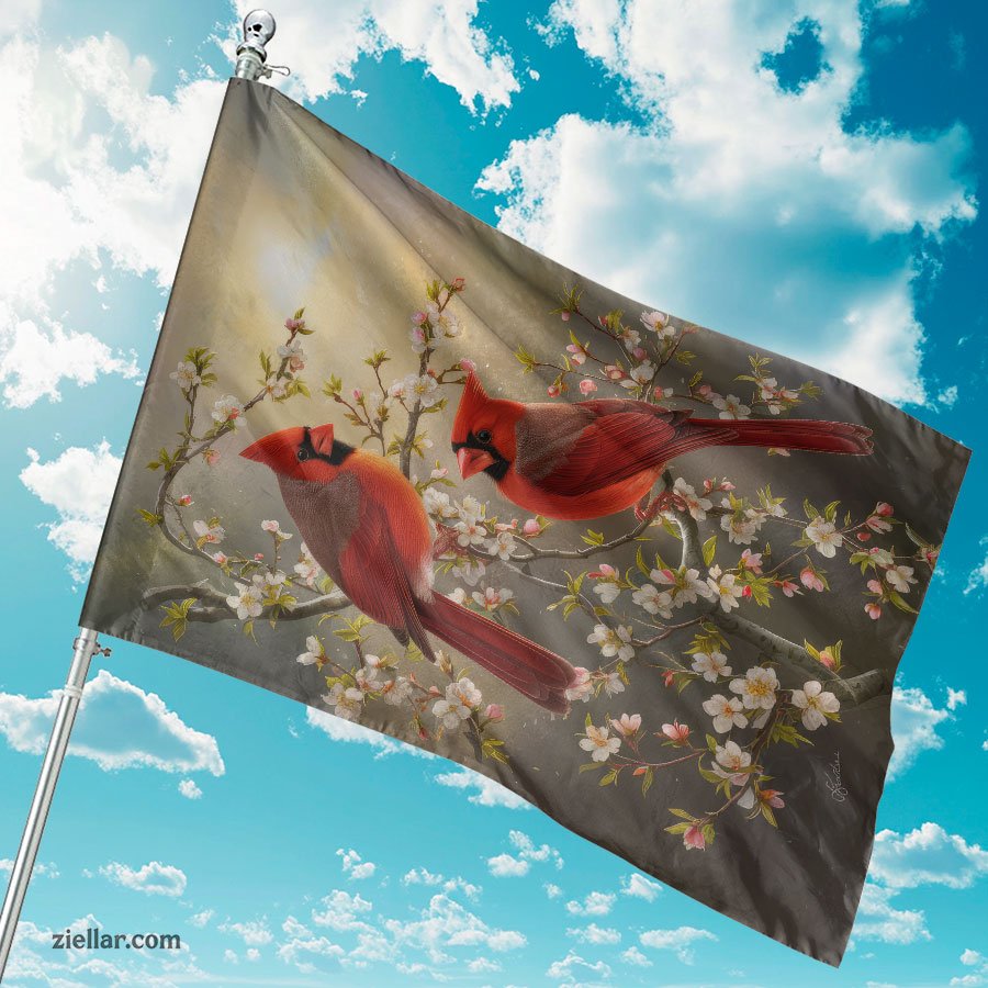 Spring Cardinal Garden Flag 12x18_ Double Sided Yard Banner for Outdoor Decor