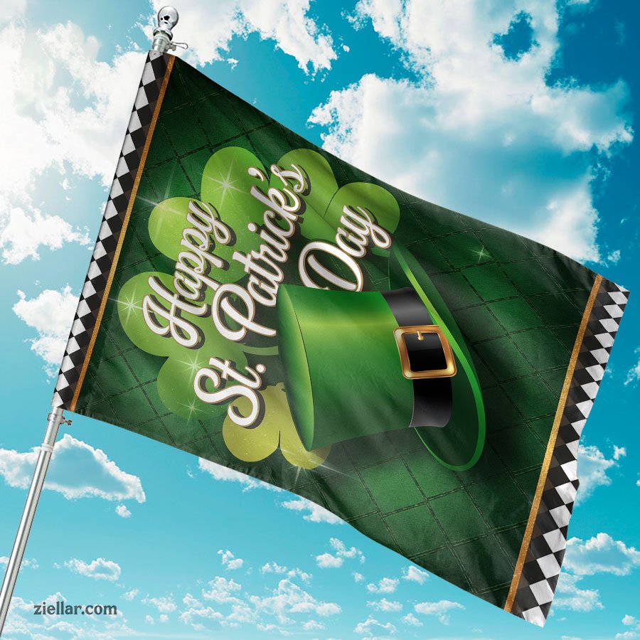 St. Patrick's Day Garden Flag Double Sided, Buffalo Plaid Clover Yard Decor