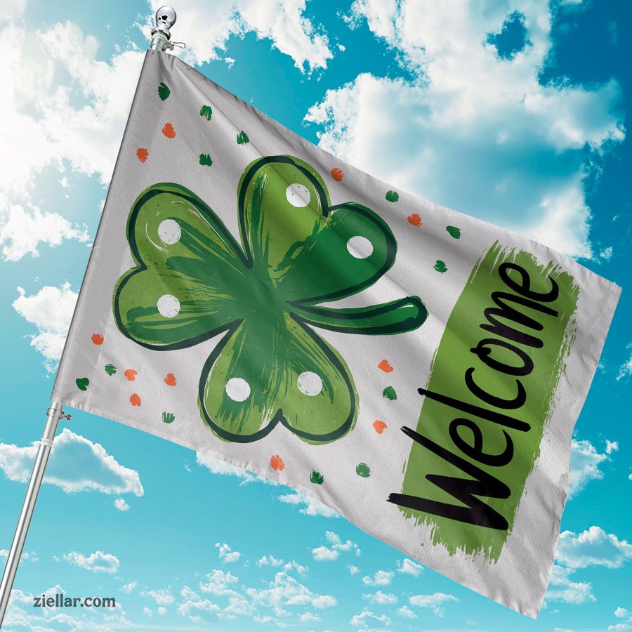 St Patricks Day Garden Flag 12x18 Inch, Double Sided Shamrock Yard Decor