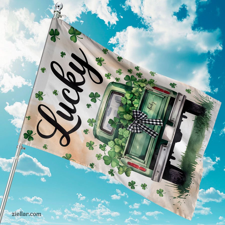 St Patricks Day Garden Flag 12x18 Inch Double Sided Truck Shamrock Yard Decor
