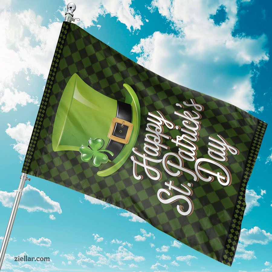St Patricks Day Garden Flag 12x18 Inch Green Shamrock Irish Yard Decoration