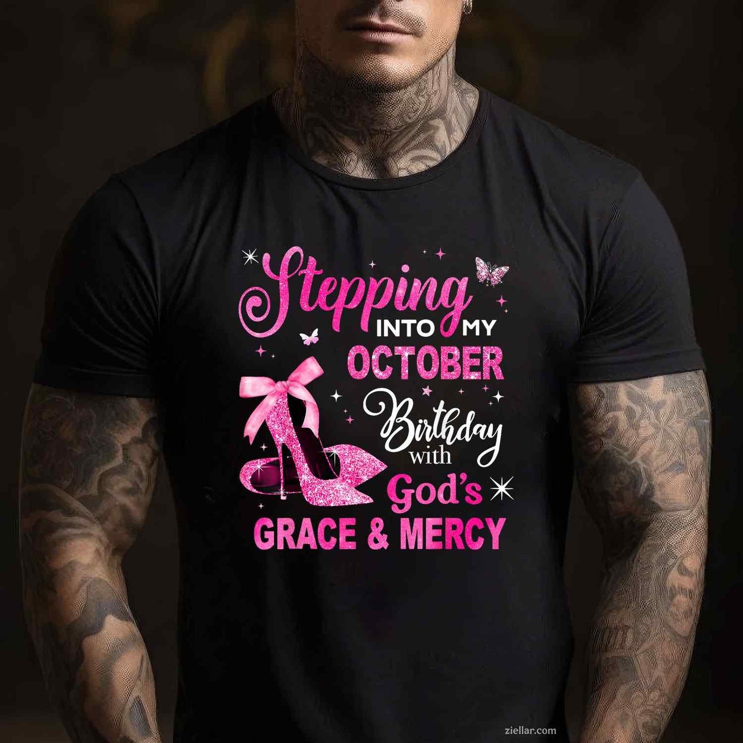 Stepping Into My October Birthday Queen Women Girl T-Shirt and Tee for Adults Men Women Unisex